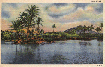 Hawaii Postcard Koko Head Crater, Aloha Memorabilia Company, Vintage Hawaiian Postcard, Linen Hawaiian Postcard